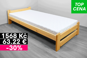 Jednolůžková postel z masivu Eda 90x200 cm Jednolůžková postel z masivu Eda 90x200 cm