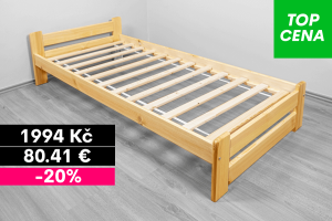 Postel z masivu EDA 80x200 cm, rošt zdarma Postel z masivu EDA 80x200 cm, rošt zdarma