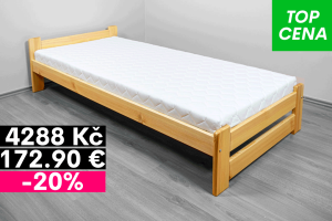 Postel z masivu EDA 90x200 cm, rošt, matrace Medical Postel z masivu EDA 90x200 cm, rošt, matrace Medical